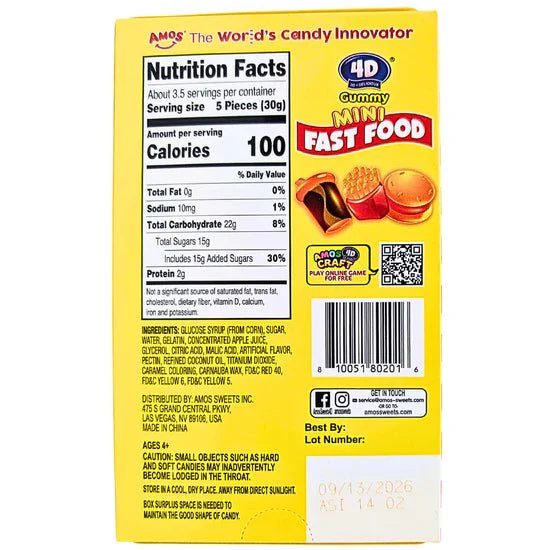 Amos 4D Fruit Gummy Mini Fast Food Theatre Box 100g - Image 3