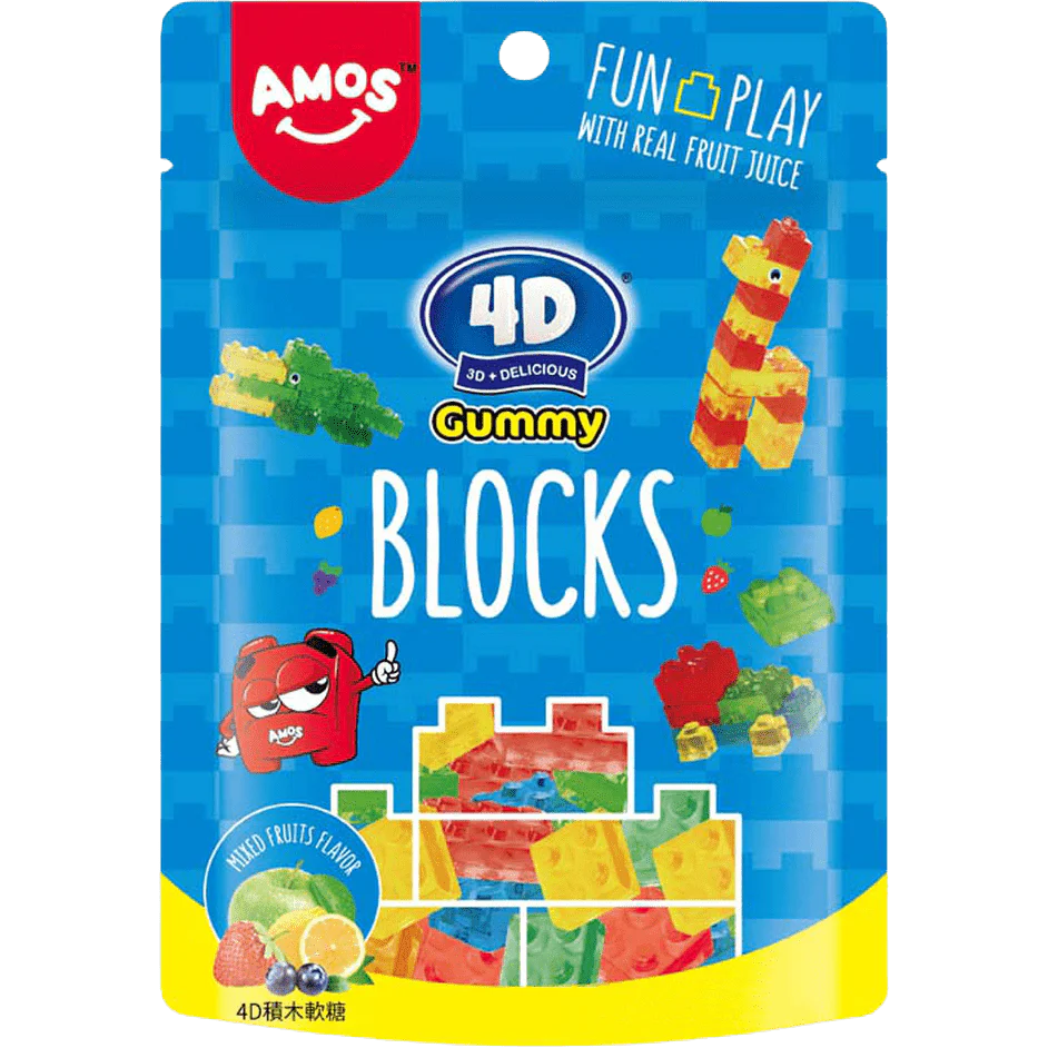 Amos 4D Gummy Blocks Pouch 198g