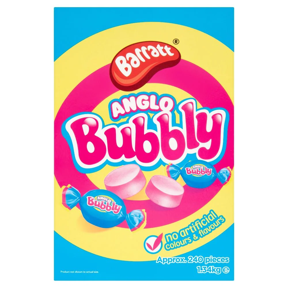 Barratt Anglo Bubbly Bubblegum 1.44kg (240pcs)