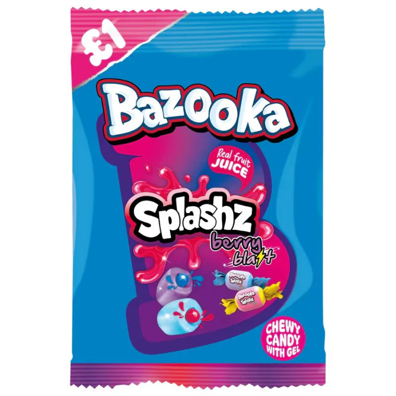 Bazooka Splashz Berry Blast Peg Bag 120g PMP £1