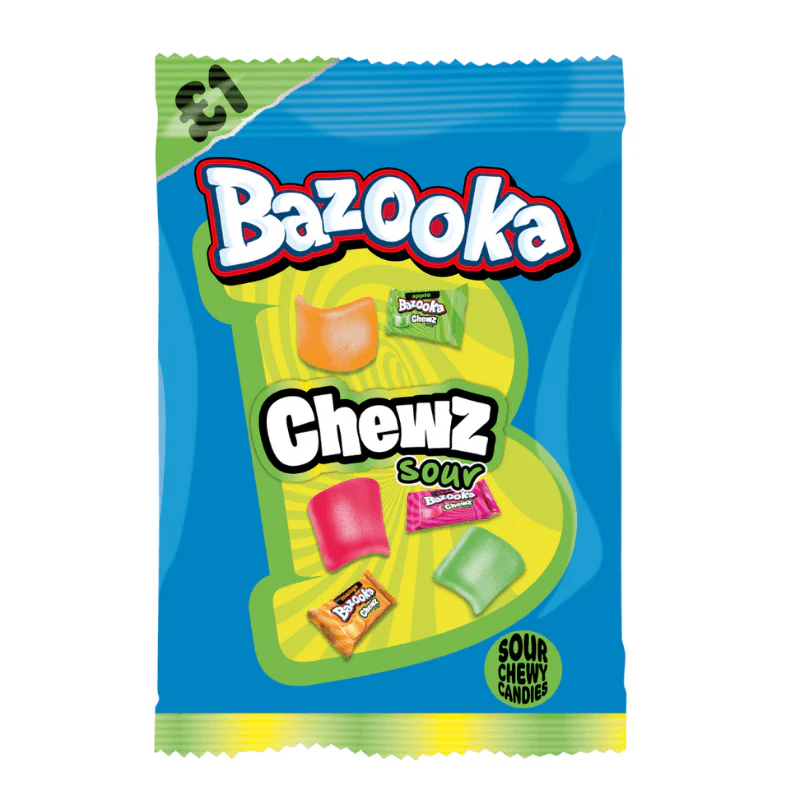 Bazooka Chews Sour Share Peg Bag 120g