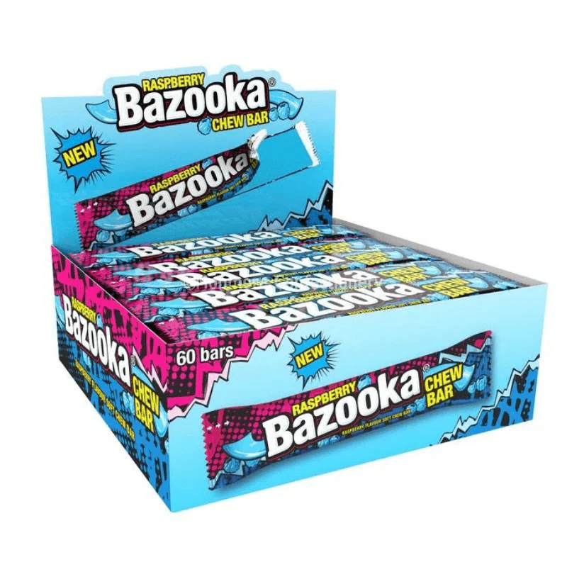 Bazooka Raspberry Chew Bar 14g (Box of 60)
