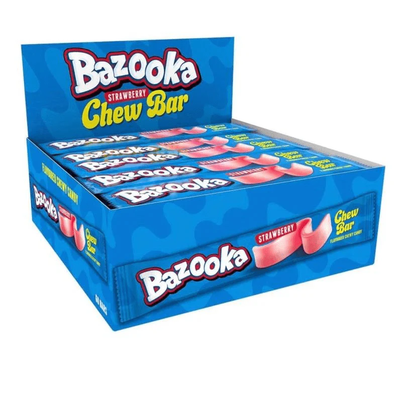 Bazooka Strawberry Chew Bar 14g (Box of 60)