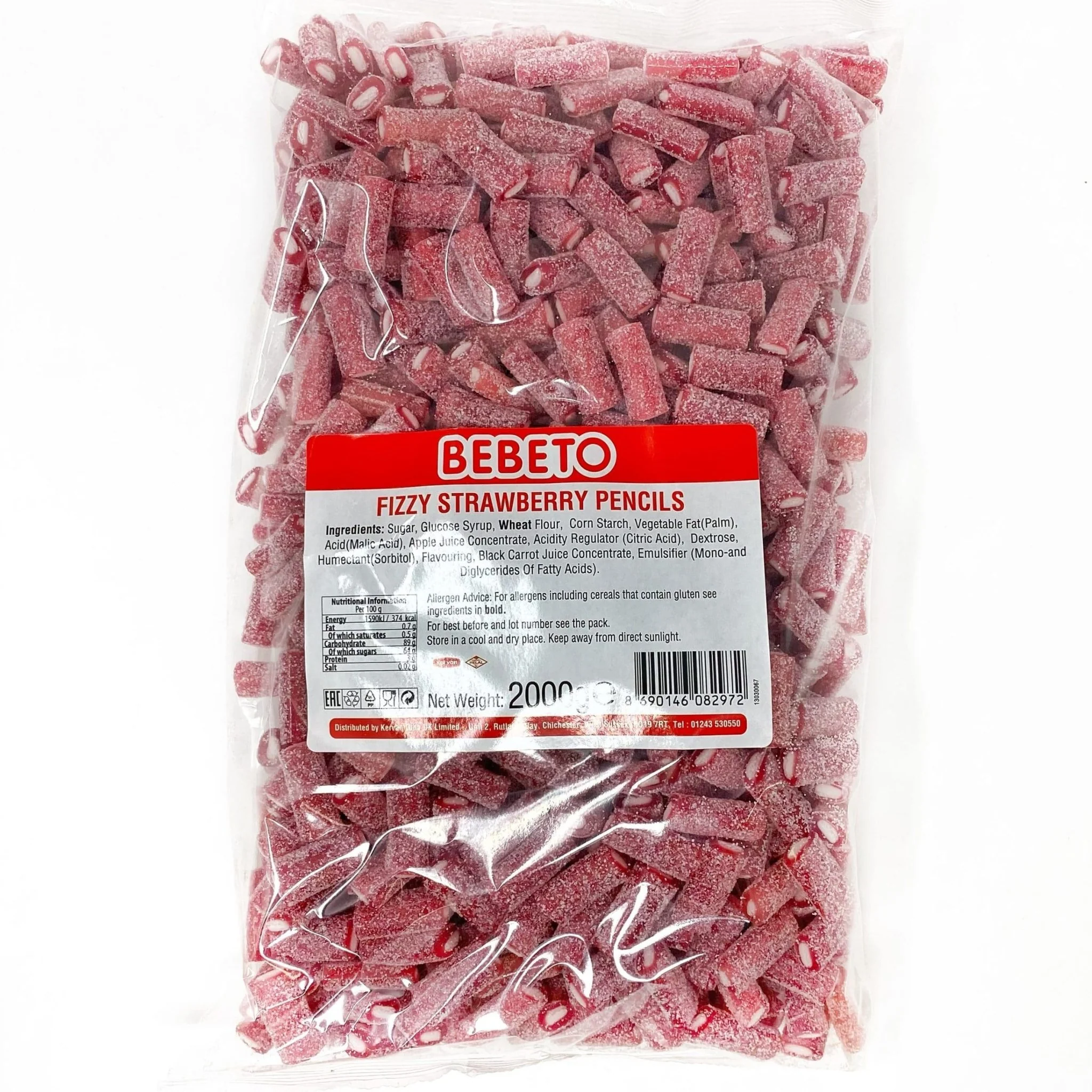 Bebeto Fizzy Strawberry Pencils Bag 2kg