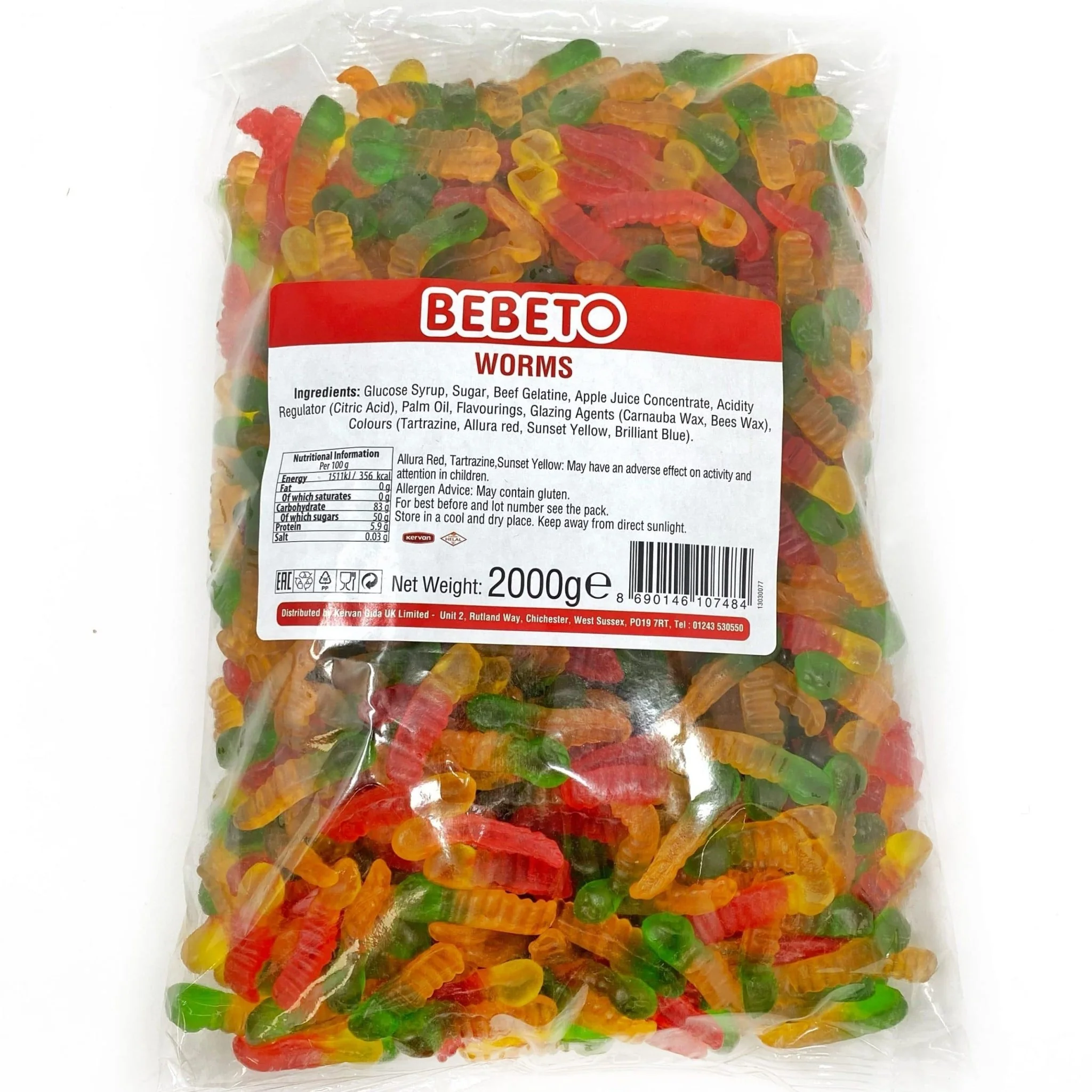 Bebeto Jelly Worms Bag 2kg
