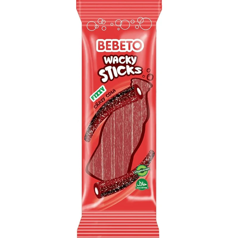 Bebeto Wacky Sticks Fizzy Cola Peg Bag 160g