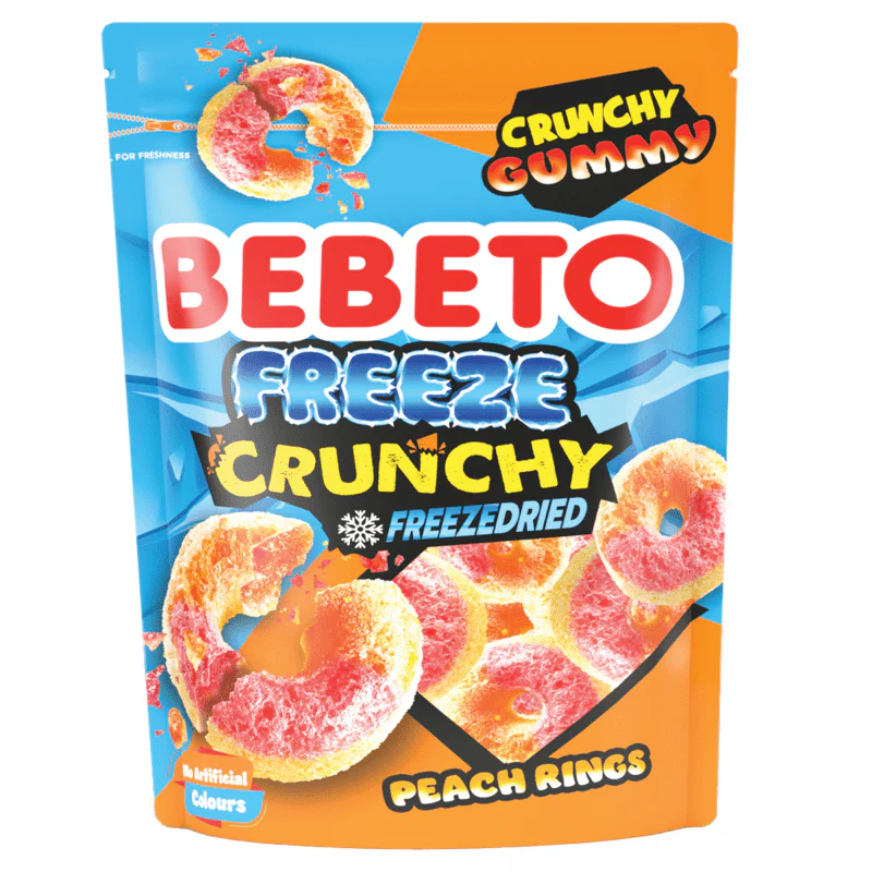 Bebeto Freeze Dried Gummy Peach Ring Peg Bag 35g