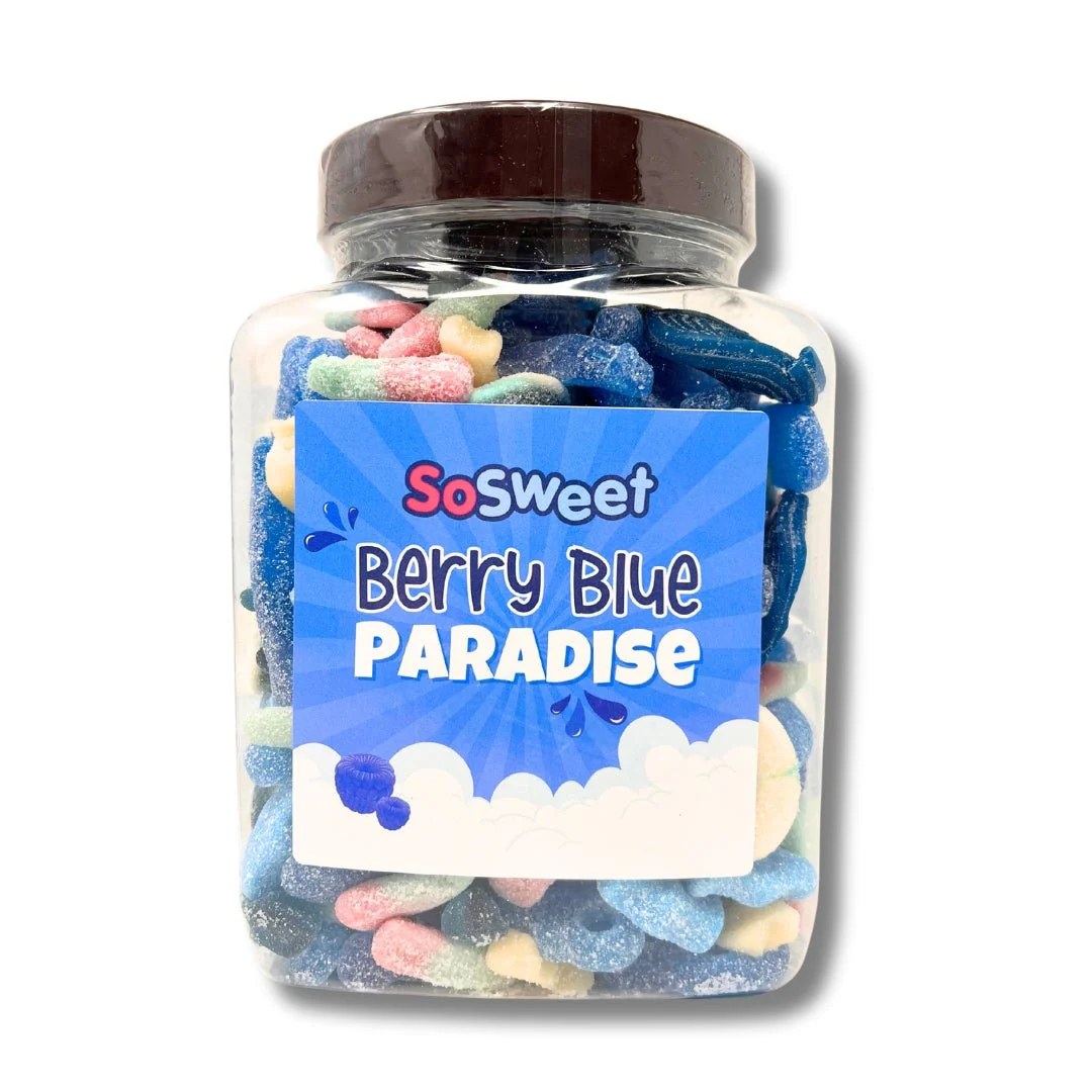 Berry Blue Paradise Sweet Mix Gift Jar (1.5kg) - Image 3
