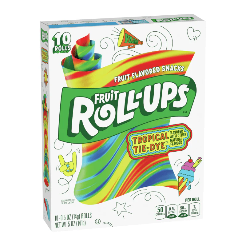 Betty Crocker Fruit Roll Ups Tropical Tie-Dye Box 141g