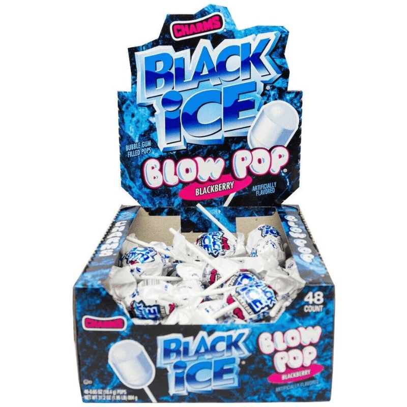 Blow Pop Black Ice Lollipop 18g (Case of 48)