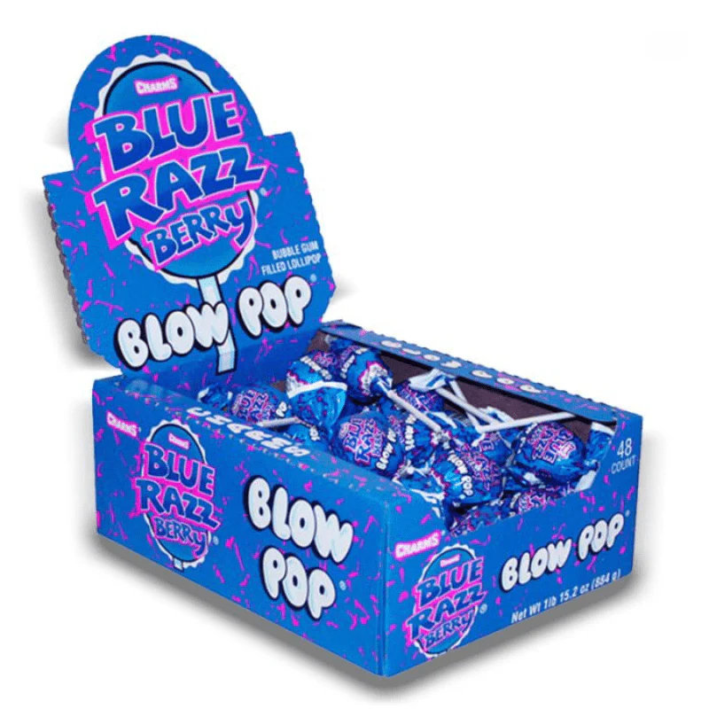 Blow Pop Blue Razz Lollipop 18g (Case of 48)