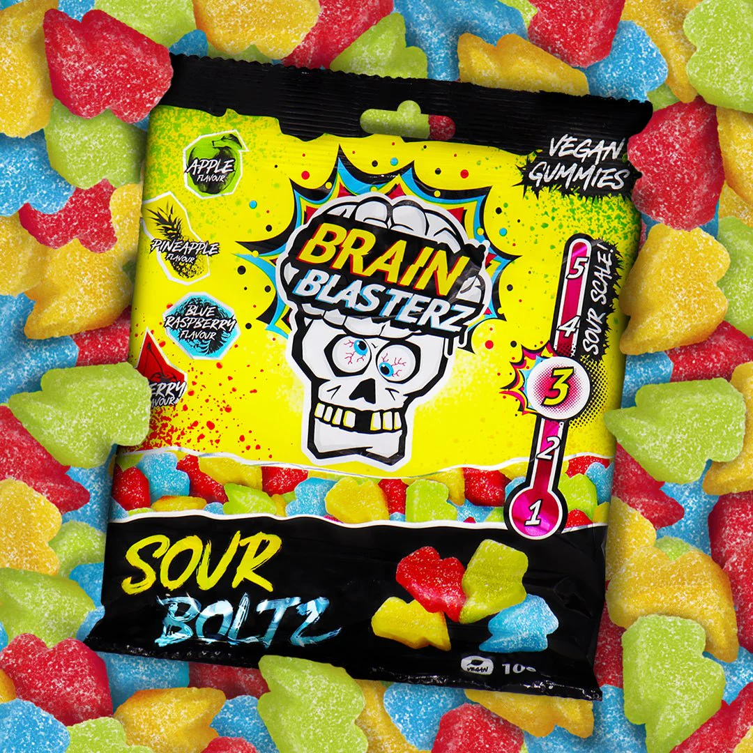 Brain Blasterz Peg Bag Sour Bolts 100g