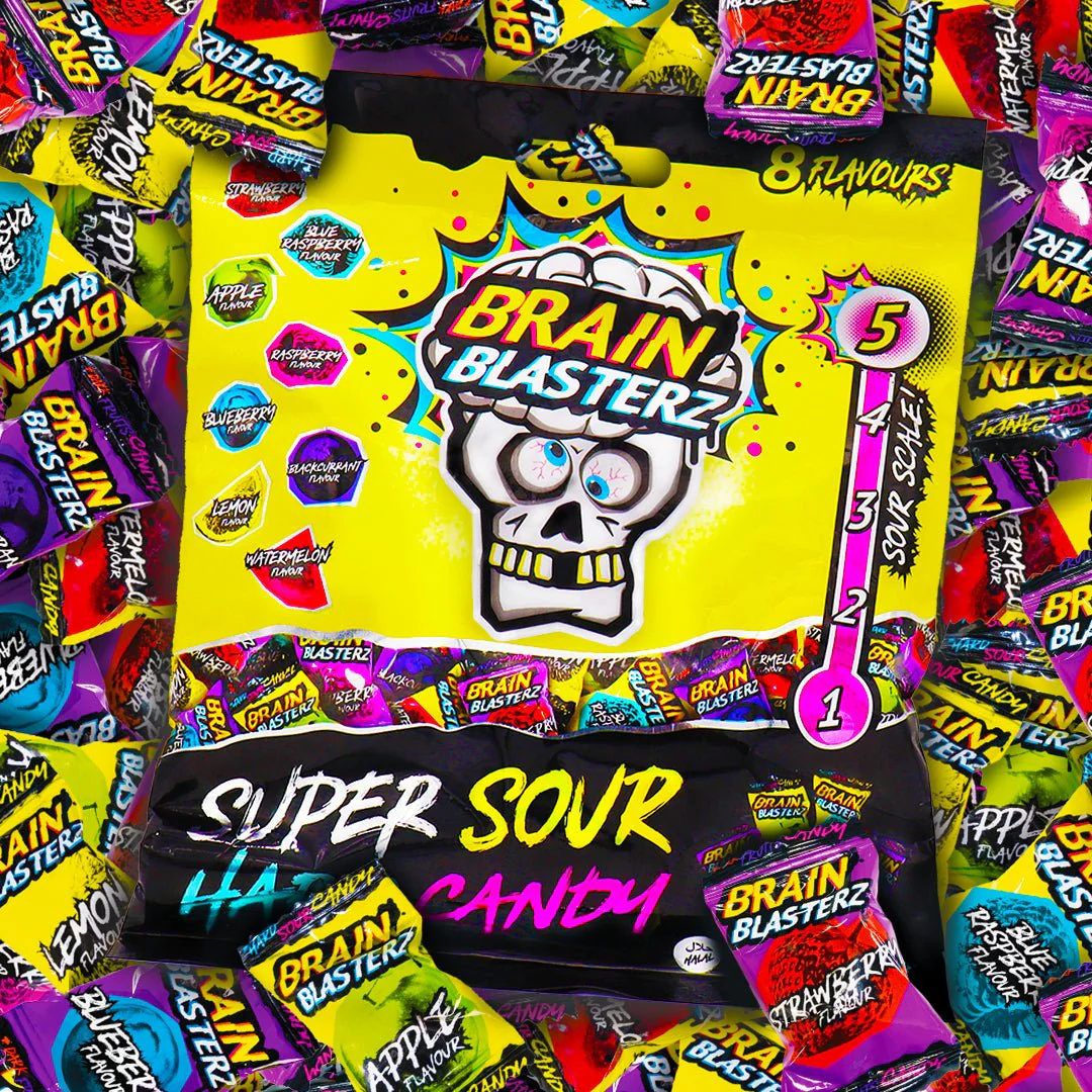 Brain Blasterz Peg Bag Sour Hard Candy 100g