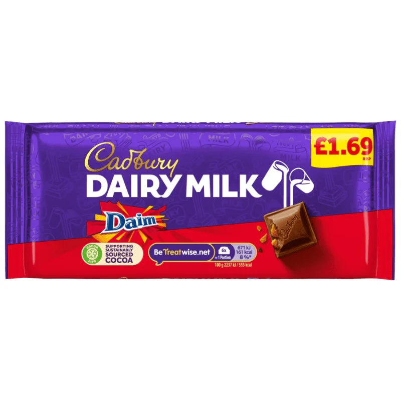 Cadbury Dairy Milk Daim Chocolate Bar 120g £1.69 PMP