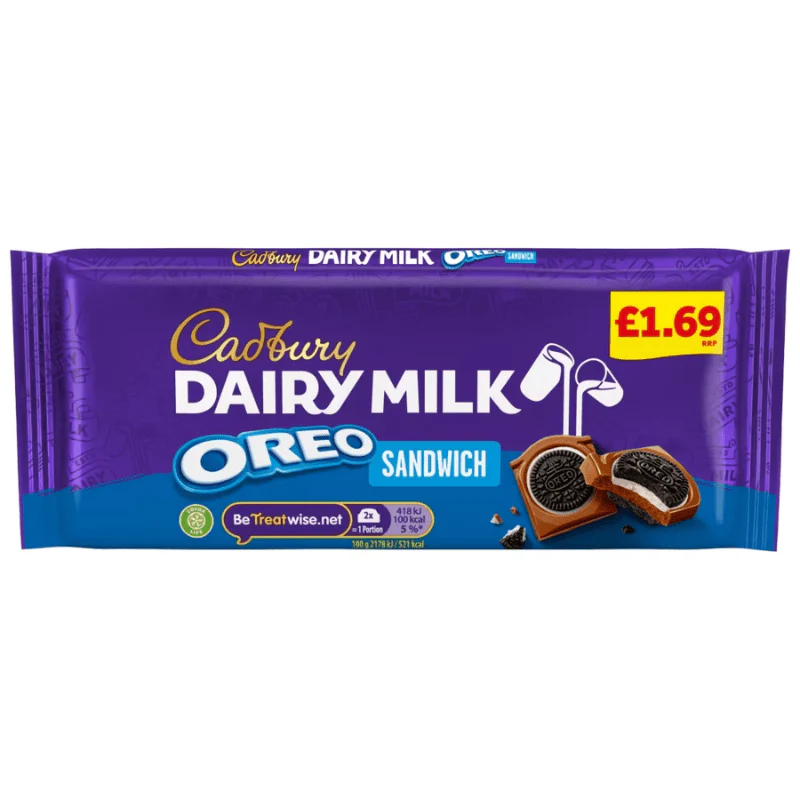 Cadbury Dairy Milk Oreo Sandwich Chocolate Bar 96g £1.69 PMP