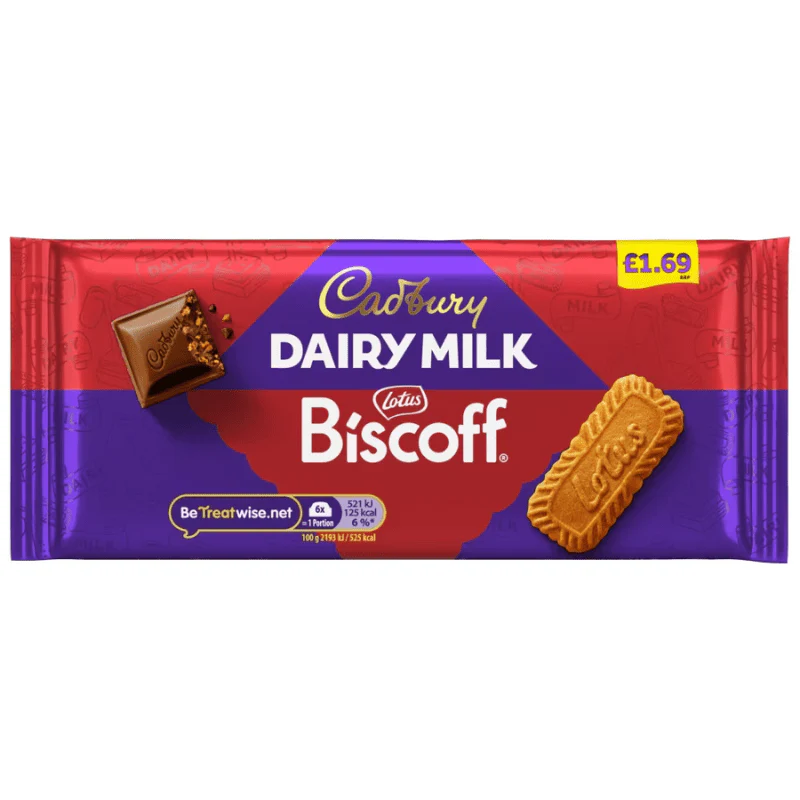 Cadbury Dairy Milk with Lotus Biscoff Chocolate Bar 95g £1.69 PMP