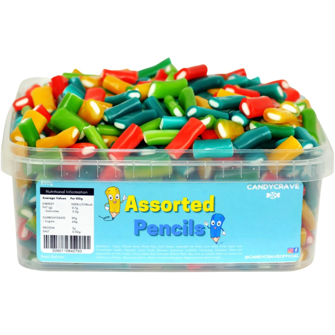 Candycrave Assorted Pencils Tub 600g