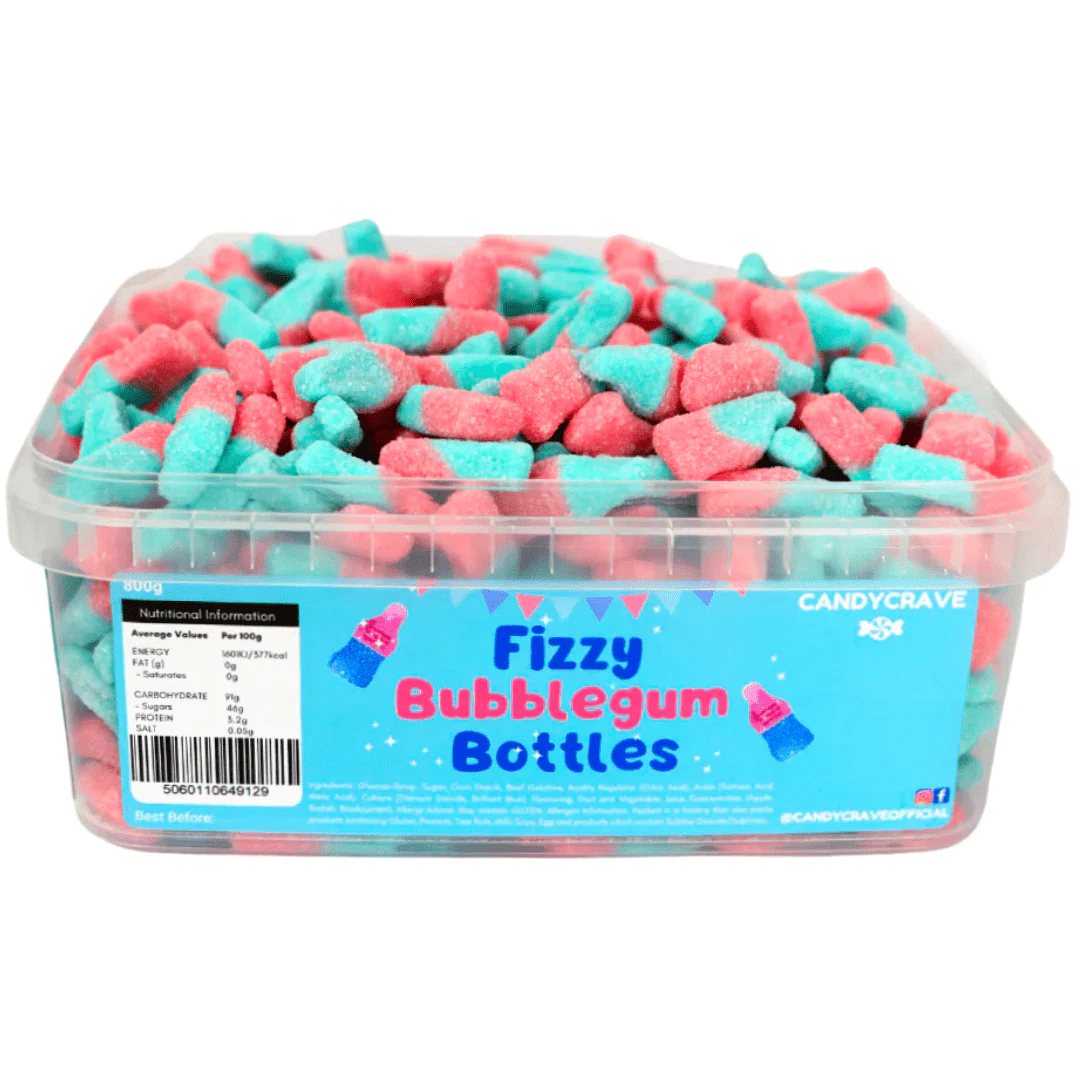 Candycrave Fizzy Bubblegum Bottles Tub 600g