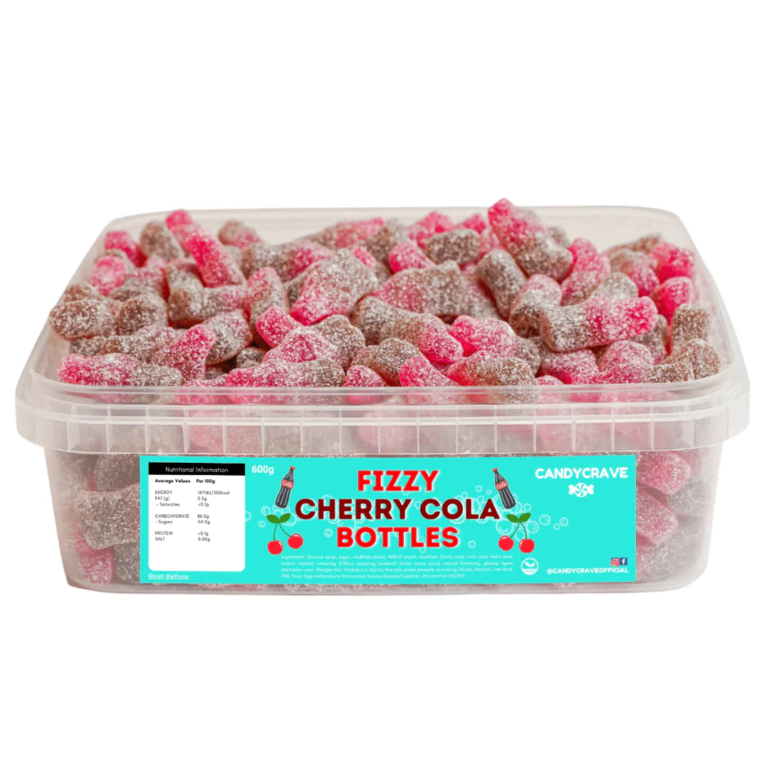 Candycrave Fizzy Cherry Cola Bottles Tub 600g