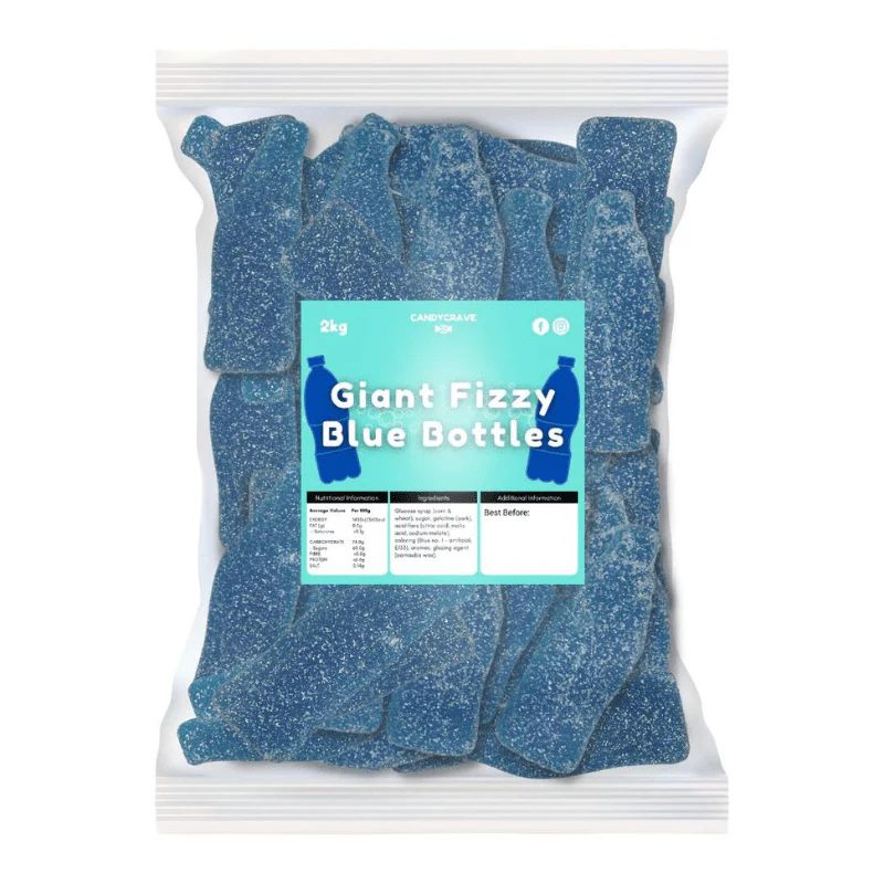 CandyCrave Giant Fizzy Blue Bottles Bag 2kg
