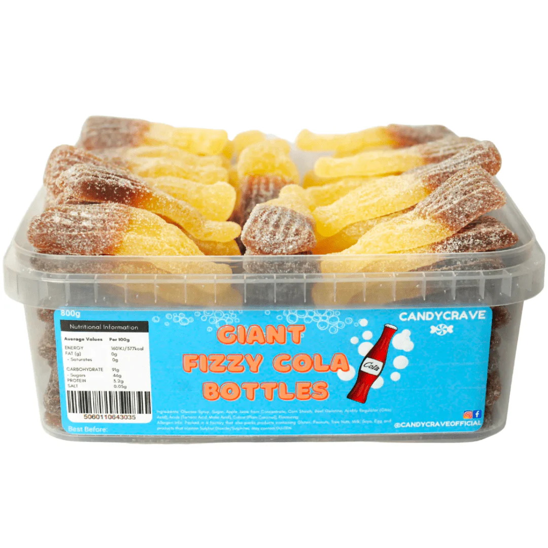 Candycrave Giant Fizzy Cola Bottles Tub 600g