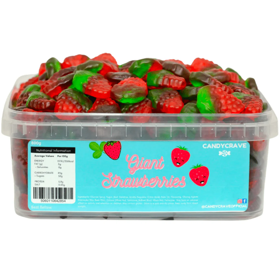 Candycrave Giant Strawberries Tub 600g