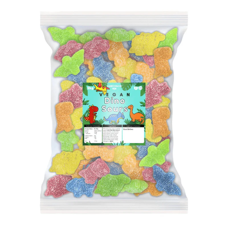 Candycrave Vegan Dino Sours Bag 2kg
