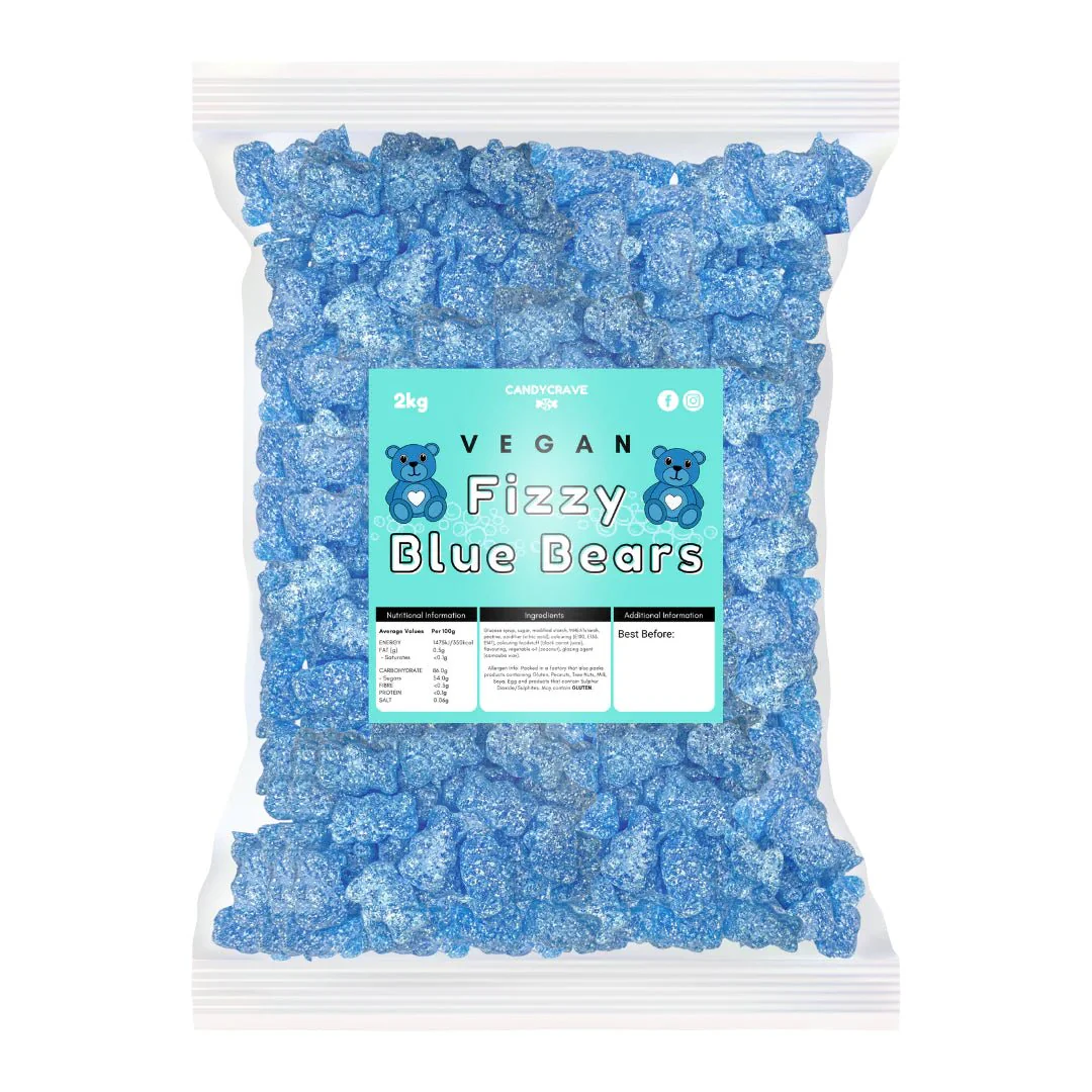 Candycrave Vegan Fizzy Blue Bears Bag 2kg