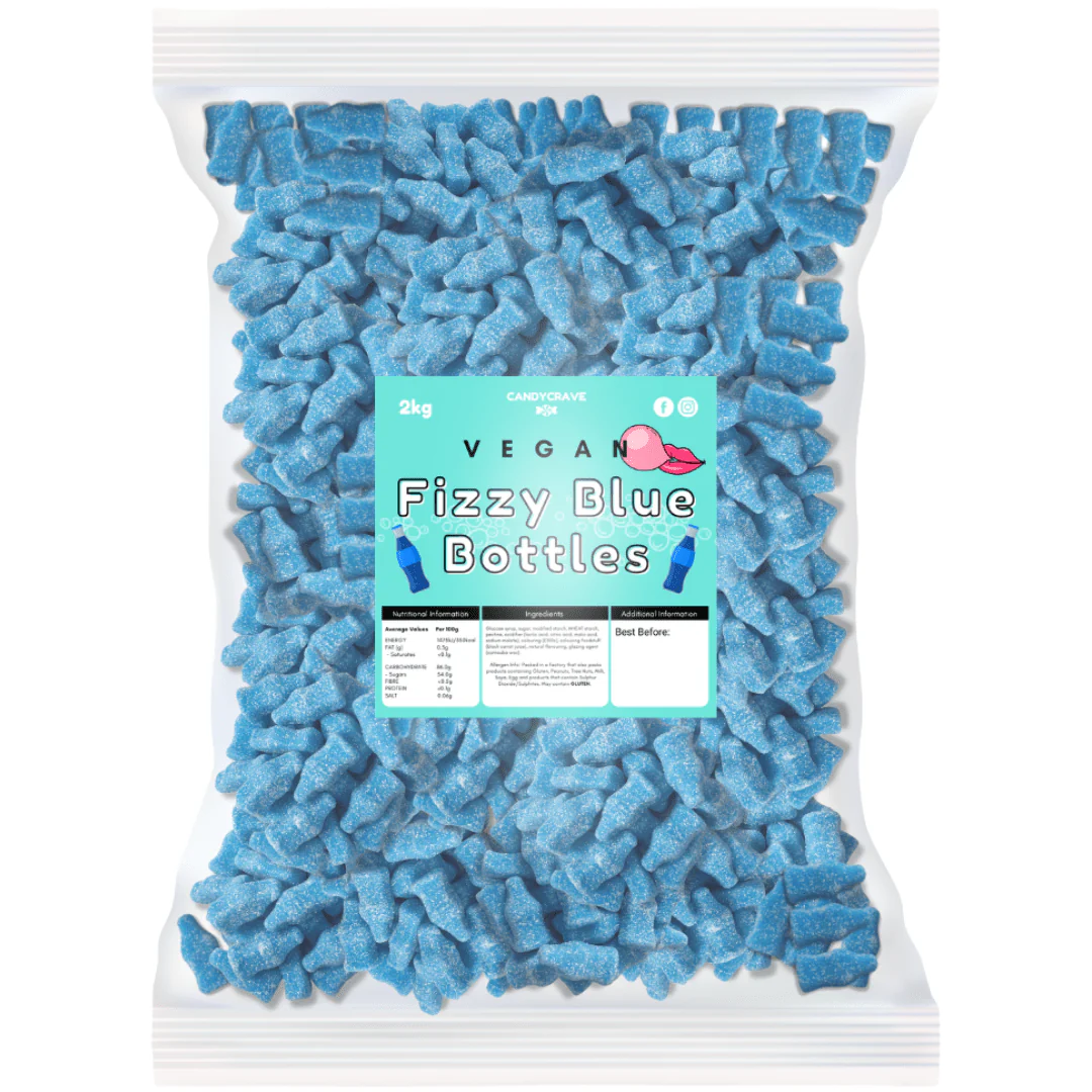 Candycrave Vegan Fizzy Blue Bottles Bag 2kg
