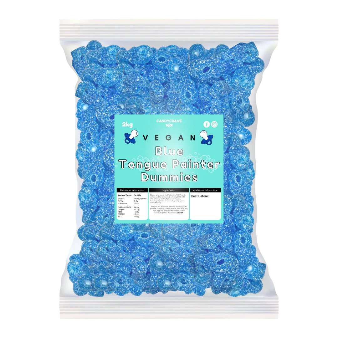 CandyCrave Vegan Fizzy Blue Tongue Painter Dummies Bag 2kg
