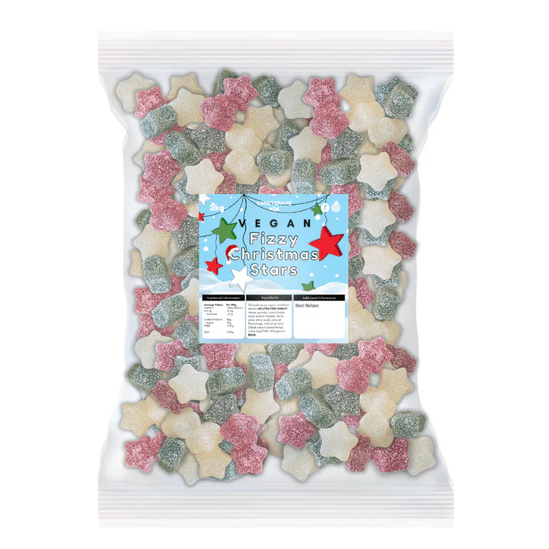 Candycrave Vegan Fizzy Christmas Stars Bag 2kg