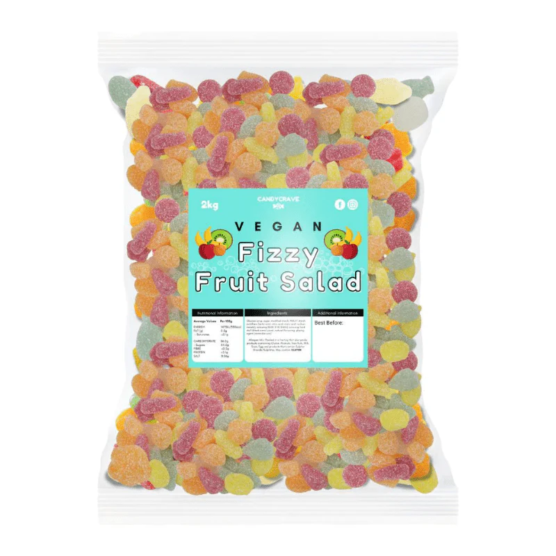 Candycrave Vegan Fizzy Fruit Salad Gums Bag 2kg