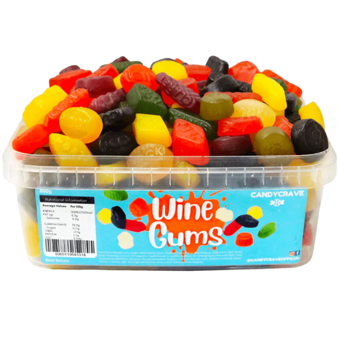 Candycrave Wine Gums Tub 600g