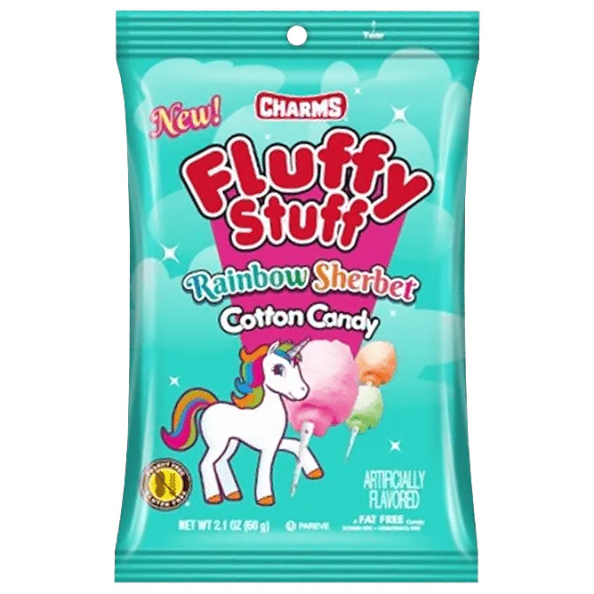 Charms Fluffy Stuff Rainbow Sherbet Cotton Candy Peg Bag 60g