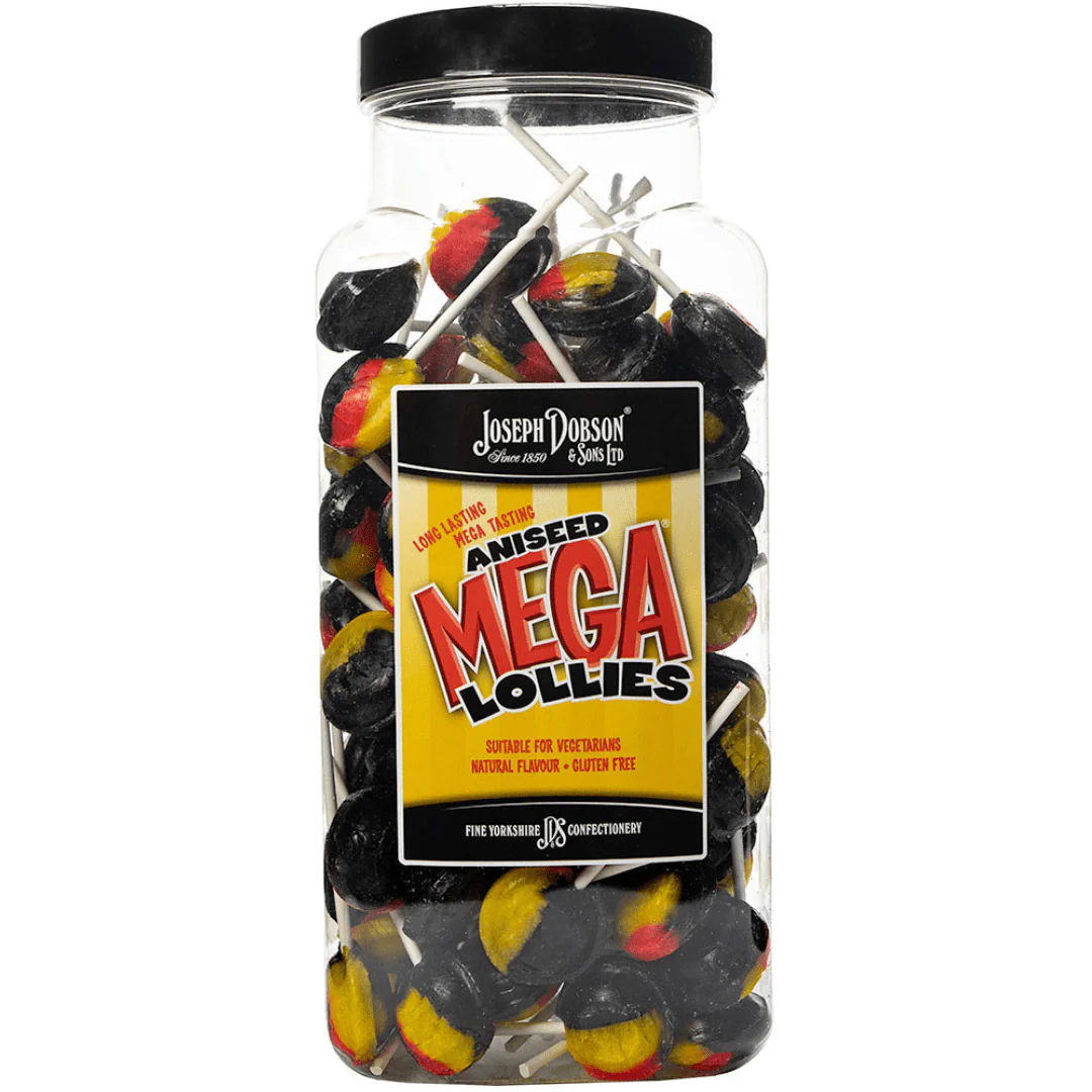 Dobsons Aniseed Mega Lollies Jar 1.9kg (90 Lollys)
