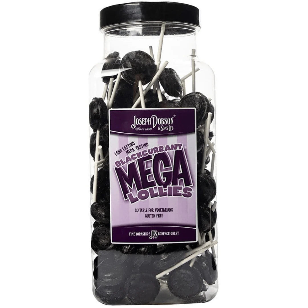 Dobsons Blackcurrant Mega Lollies Jar 1.9kg (90 Lollys)