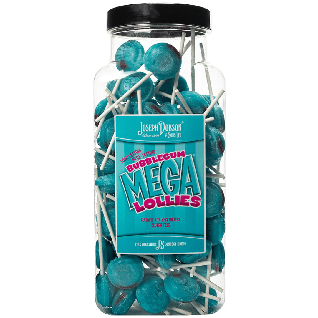Dobsons Bubblegum Mega Lollies Jar 1.9kg (90 Lollys)
