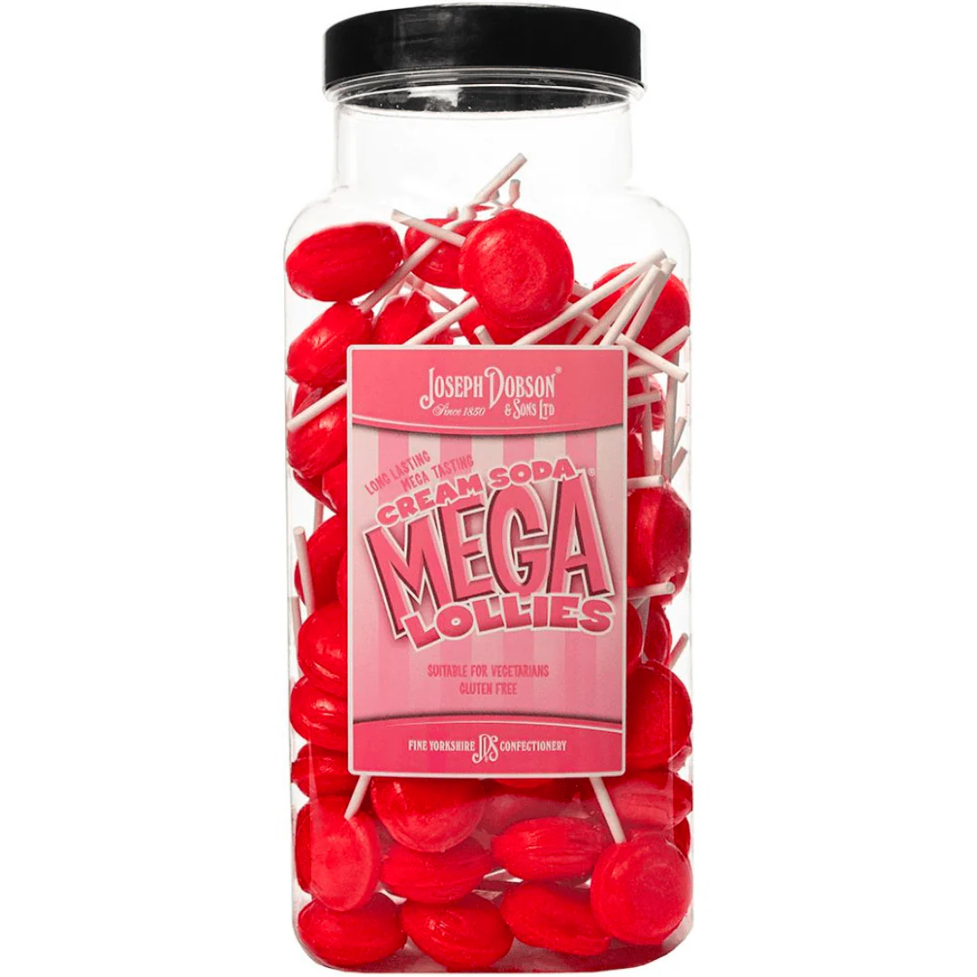 Dobsons Cream Soda Mega Lollies Jar 1.9kg (90 Lollys)