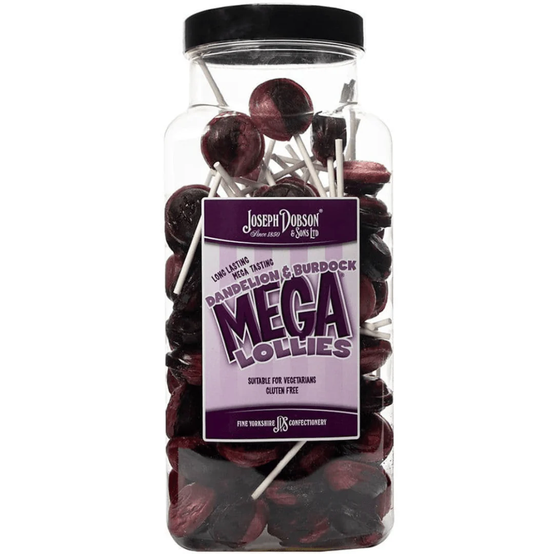 Dobsons Dandelion & Burdock Mega Lollies Jar 1.9kg (90 Lollys)