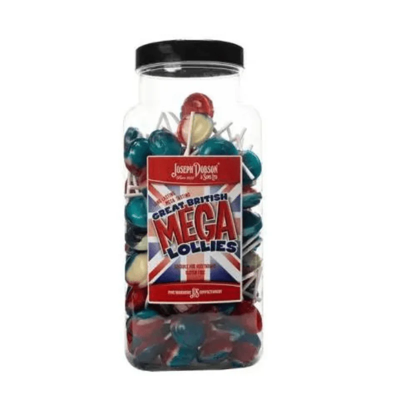 Dobsons Great British Mega Lollies Jar 1.9kg (80 Lollys)