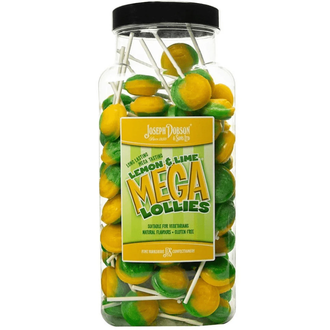 Dobsons Lemon & Lime Mega Lollies Jar 1.9kg (90 Lollys)