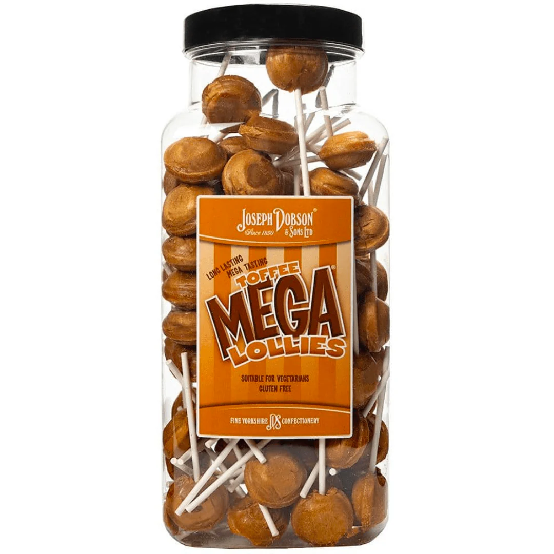 Dobsons Toffee Mega Lollies Jar 1.9kg (90 Lollys)