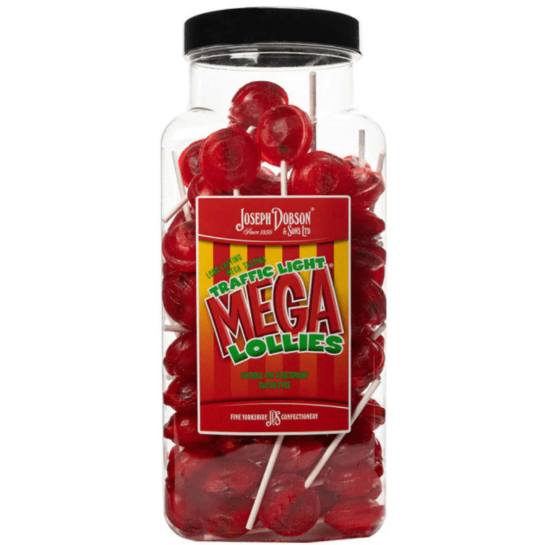 Dobsons Traffic Light Mega Lollies Jar 1.9kg (90 Lollys)