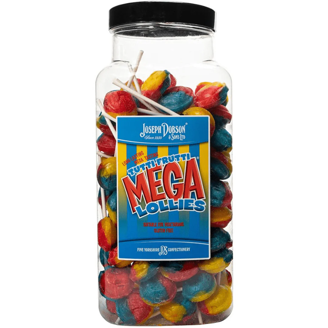 Dobsons Tutti Frutti Mega Lollies Jar 1.9kg (90 Lollys)
