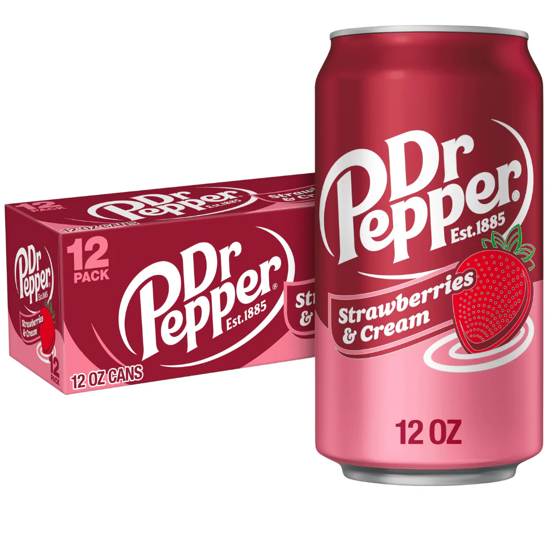 Dr Pepper Strawberries & Cream Fridge Pack355ml Cans (Case of 12)