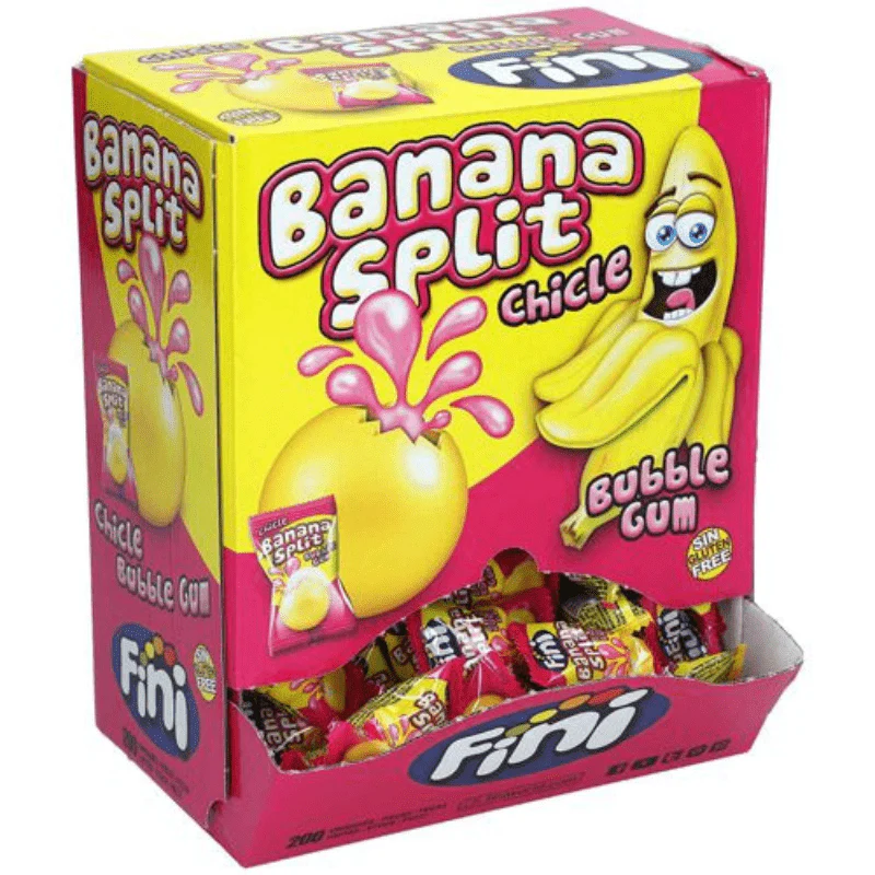 Fini Bubblegum Banana Split Box 1kg (200pcs)