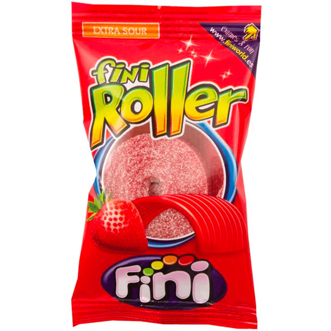 Fini Fizzy Strawberry Roller 20g