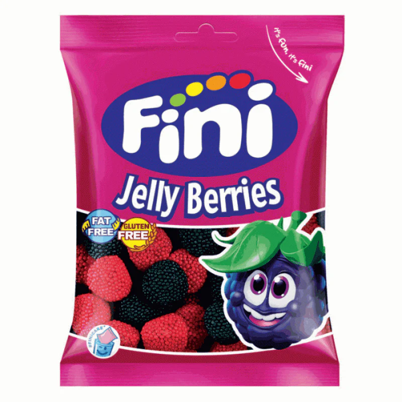 Fini Halal Jelly Red and Black Berries Peg Bag 75g