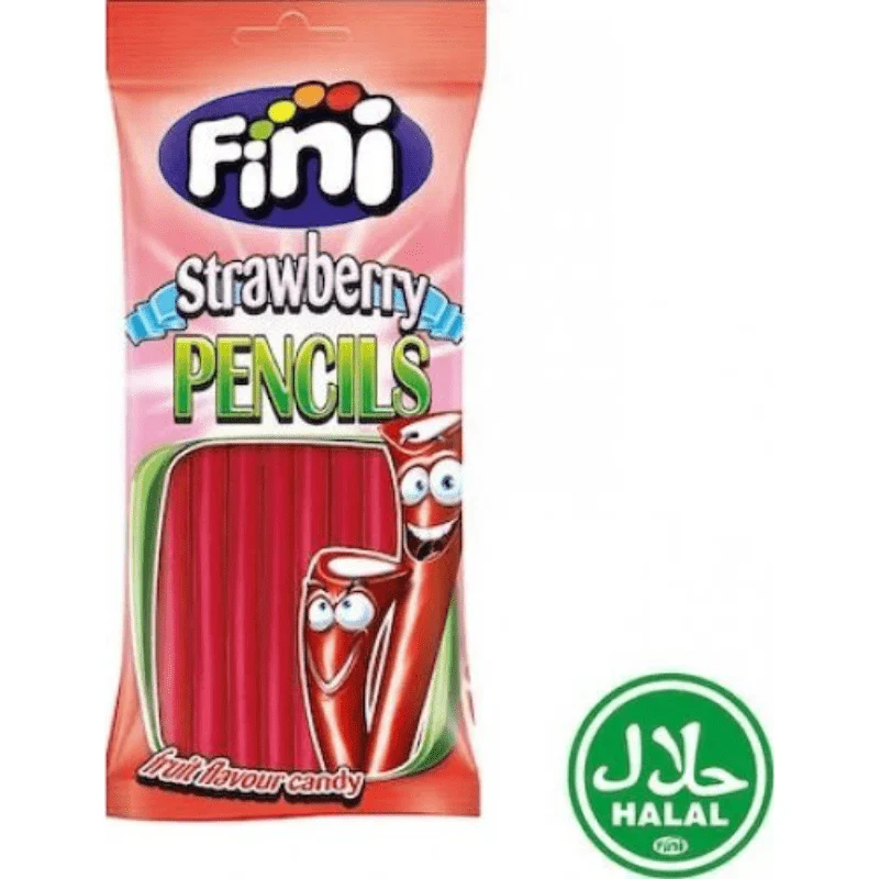 Fini Halal Jelly Strawberry Pencils Peg Bag 75g