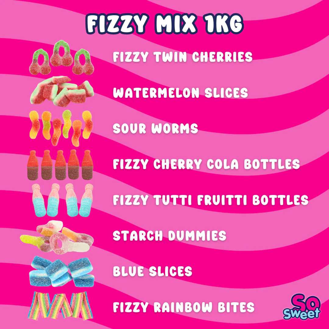 SoSweet Fizzy Sweet Mix Bag 1kg - Image 3